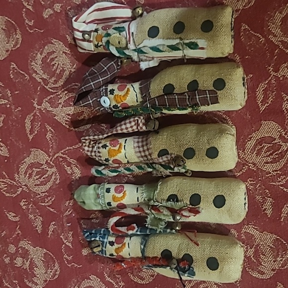 Handmade Primitive Slender/Pencil Snowman Lot of 5 - Picture 2 of 7